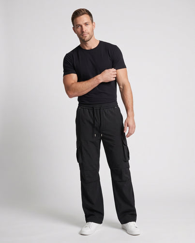 Herren weite Cargohose mit Tunnelzugbund, extra weitem Bein und markanten Klappentaschen Nord Taschen