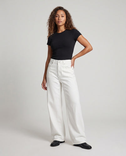 Damen Hochtaillierte Extraweite Denim‑Palazzohose mit ballonförmiger Beinform Nord Taschen
