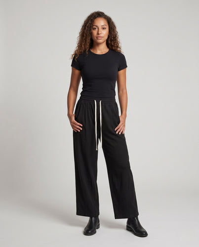 Damen Weite Fleecegefütterte Relaxhose mit elastischem Bund, Kordelzug und Eingrifftaschen Nord Taschen