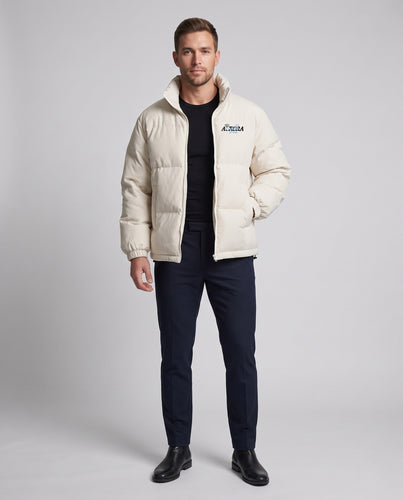 Unisex Wattierte Oversize-Pufferjacke mit hohem Stehkragen und gesteppten Paneelen Nord Taschen