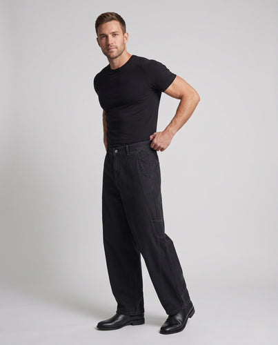 Unisex Weite Cargo-Hose mit hoher Taille, Ballonbeinen und aufgesetzter Seitentasche Nord Taschen