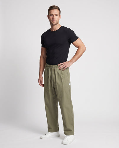 Unisex Weite Plissierte Relax-Hose mit elastischem Bund, Tunnelzug und Eingriffstaschen Nord Taschen