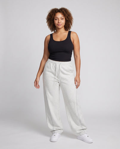 Damen Weite Palazzohose im Sweatstil mit dekorativen Ziernähten Nord Taschen