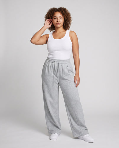 Damen Weite Sweat‑Palazzo‑Hose mit elastischem Tunnelzugbund und dekorativen Falten Nord Taschen