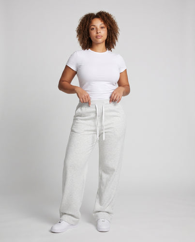 Damen Weite Sweat-Palazzohose mit hohem Elastikbund, Tunnelzug und Eingrifftaschen Nord Taschen