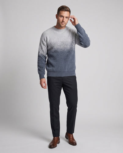 Unisex Gradient gestrickter Rundhals-Pullover mit meliertem Farbverlauf und Rippbündchen Nord Taschen
