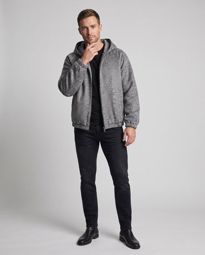 Unisex Kapuzenjacke mit strukturierter Oberfläche, Oversize‑Silhouette und Zweiwege‑Reißverschluss Nord Taschen