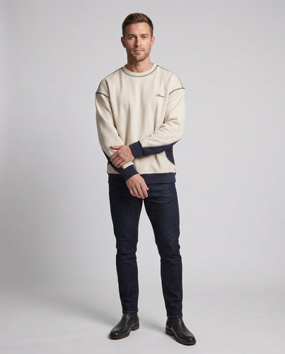 Unisex Kontrastbesetztes Rundhals‑Sweatshirt mit Flatlock‑Nähten und Oversize‑Silhouette Nord Taschen