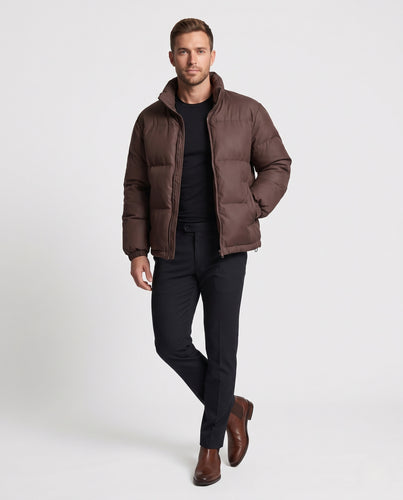 Unisex Kurz geschnittene wattierte Steppjacke mit hohem Stehkragen, elastischen Bündchen und Tunnelzugsaum Nord Taschen