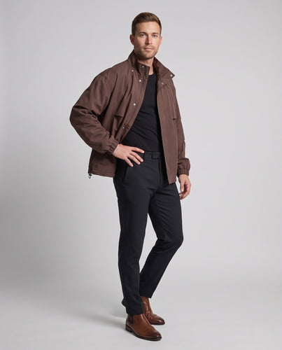 Unisex Leichte Oversize-Windjacke mit Stehkragen, Reißverschluss und Kordelzugsaum Nord Taschen