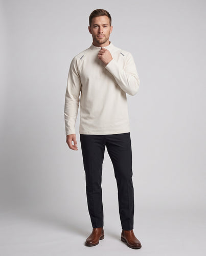 Unisex Lockeres Oversize-Halbzip-Sweatshirt mit kurzem Reißverschluss und reflektierenden Schulterdetails Nord Taschen
