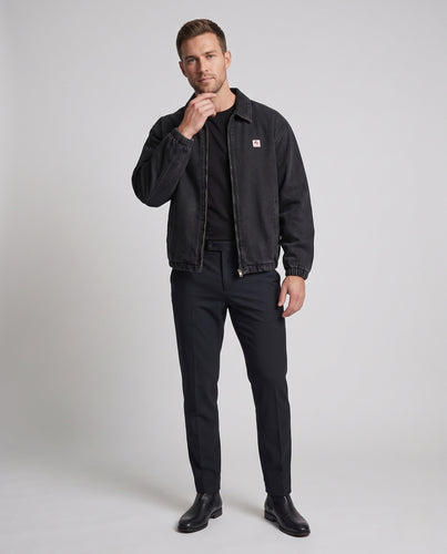 Unisex Oversize-Denimjacke mit durchgehendem Reißverschluss, Hemdkragen und elastischem Saum Nord Taschen