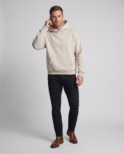 Unisex Oversize Kapuzenpullover aus weichem Baumwollfleece mit Kängurutasche und überschnittener Schulter Nord Taschen