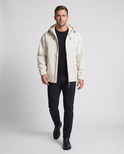 Herren Leichte Oversize Regen-Softshelljacke mit verstellbarer Kapuze und Kontrastreißverschluss Nord Taschen