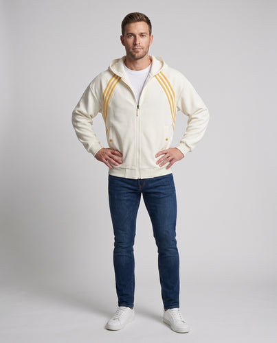 Herren strukturierte Kapuzenjacke mit diagonalem Streifendetail und Reißverschluss Nord Taschen