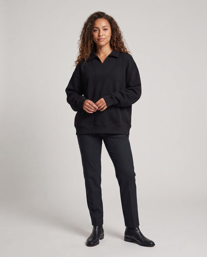 Unisex Oversize Sweatshirt mit Polokragen, V-Einsatz und weichem Fleece Nord Taschen
