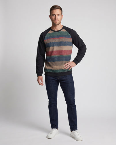Unisex Oversize-Sweatshirt mit gestreifter Strickfront und Raglanärmeln Nord Taschen