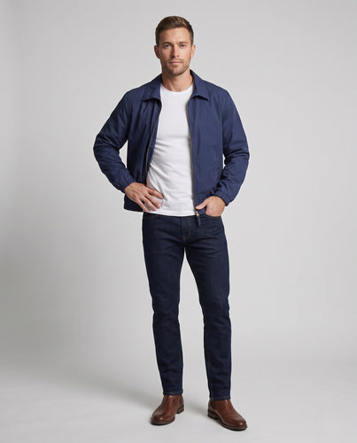 Herren Leichte Harrington-Jacke mit Reißverschluss, elastischem Saum und gefüttertem Innenfutter Nord Taschen