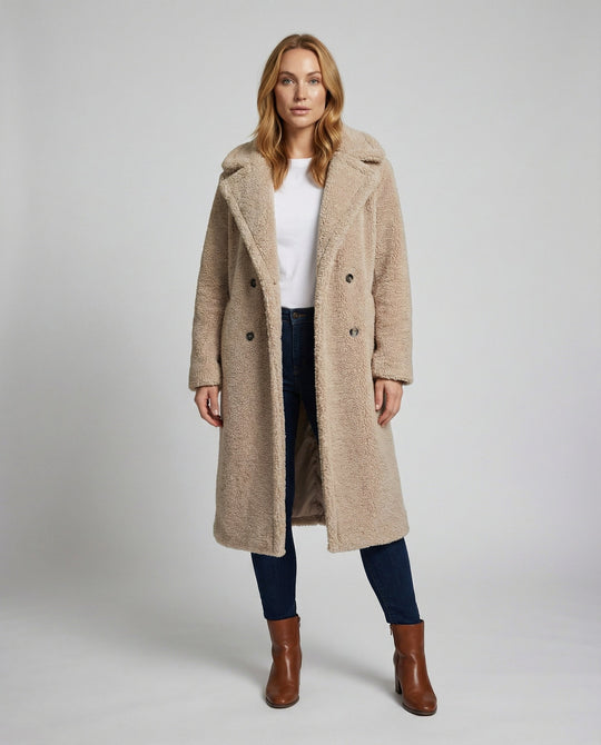 Teddy Kunstfell Mantel Damen