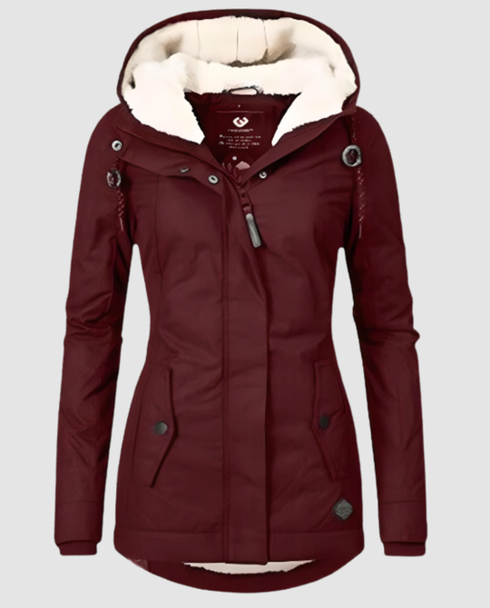 Lange Gefütterte Winterjacke Damen