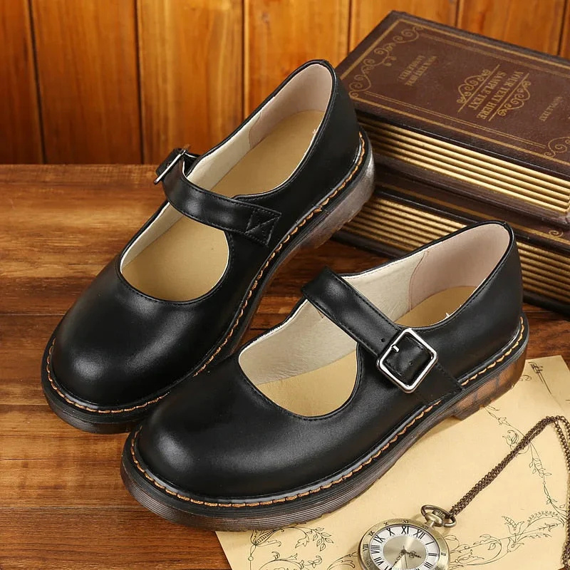 Jahrgang Schnalle Schuhe für Damen