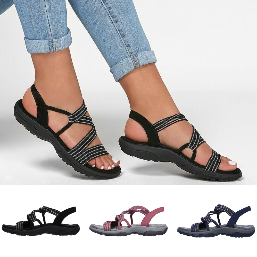Orthopädische Bequeme Riemchensandalen In Übergröße für Die Freizeit | Riemchensandalen mit Weicher Sohle für Den Sommer für Damen