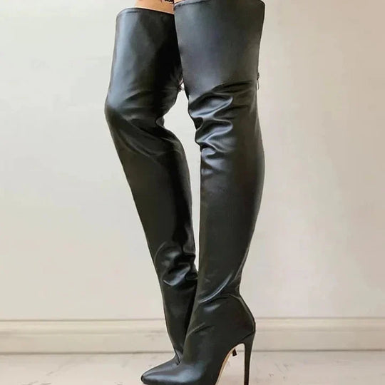 Bequeme Hochhackige Schuhe für Frauen Oberschenkel Hoch