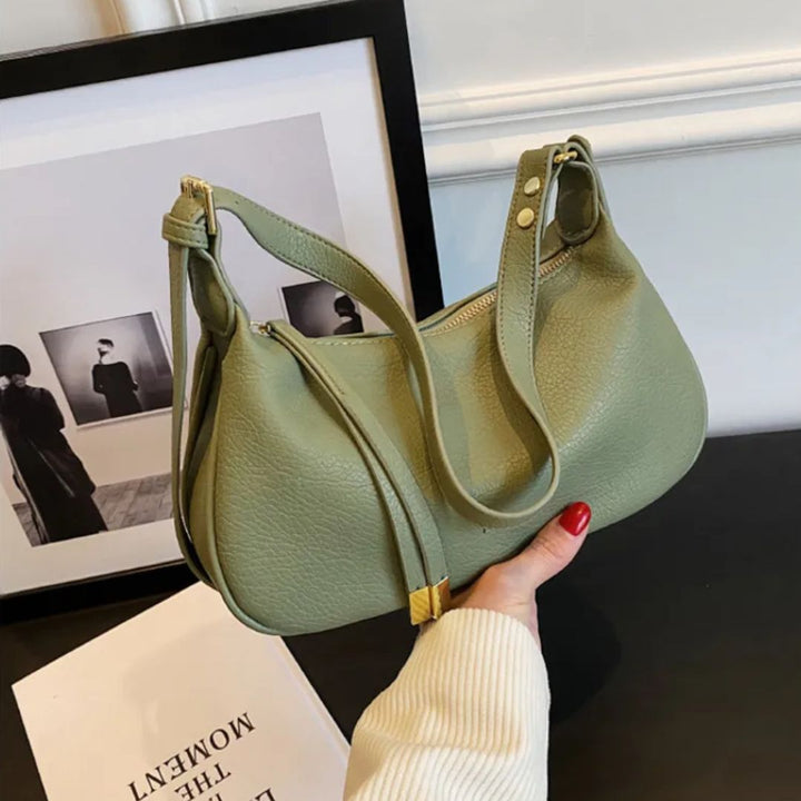 Nord Taschen | Umhängetasche für Damen - Schlichte Schultertasche im Dumpling-Design mit verstellbarem Riemen