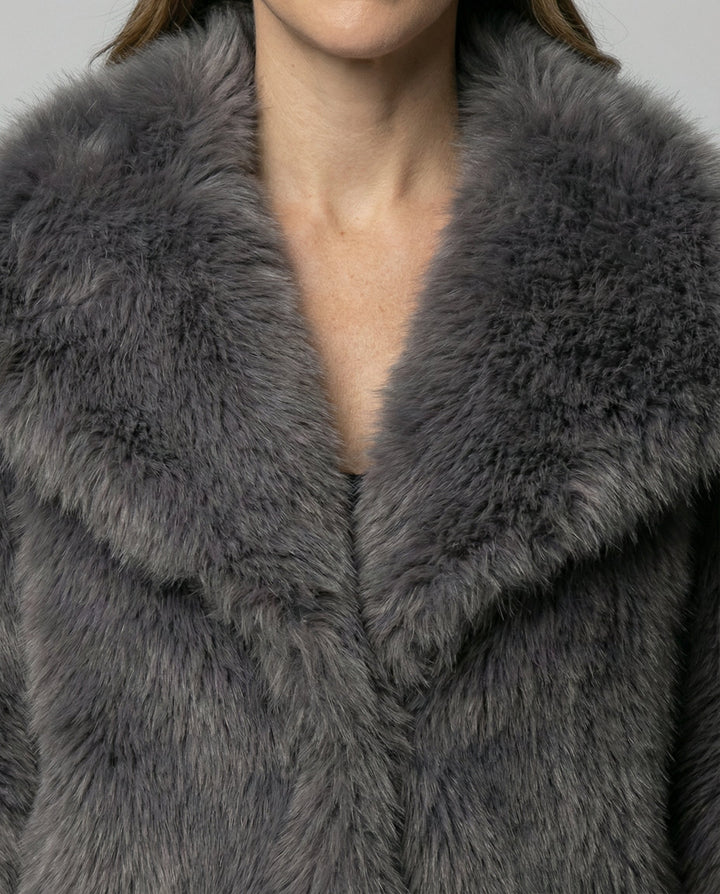 Faux-Fur Schalkragen Jacke
