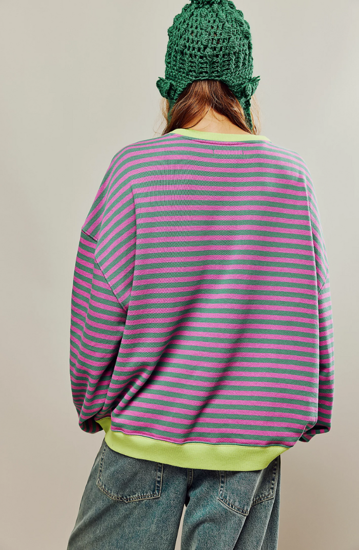 Nord Taschen | Oversized Gestreiftes Damen Sweatshirt