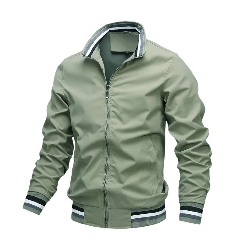 Sportliche Gestreifte Herren Mitteljahresjacke