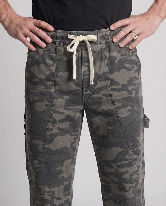 Herren Camouflage-Baggy-Hose mit weitem Bein und langen Bundkordeln Nord Taschen