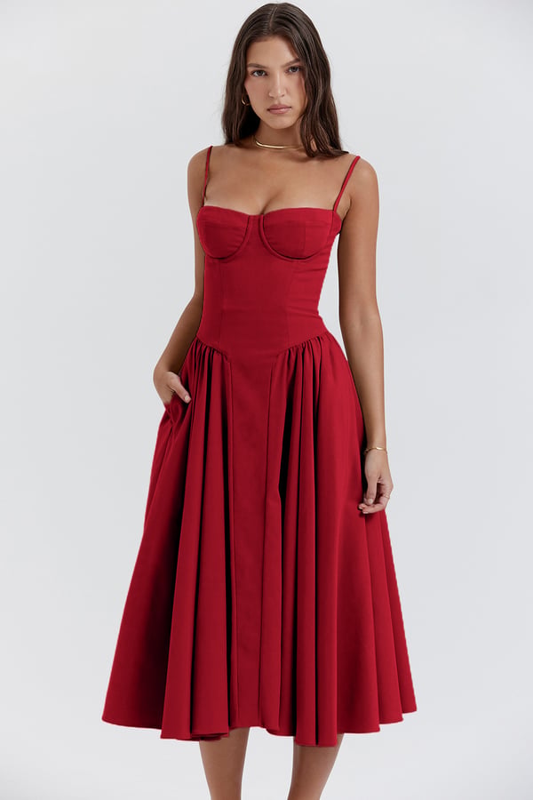Midikleid In Korsettform