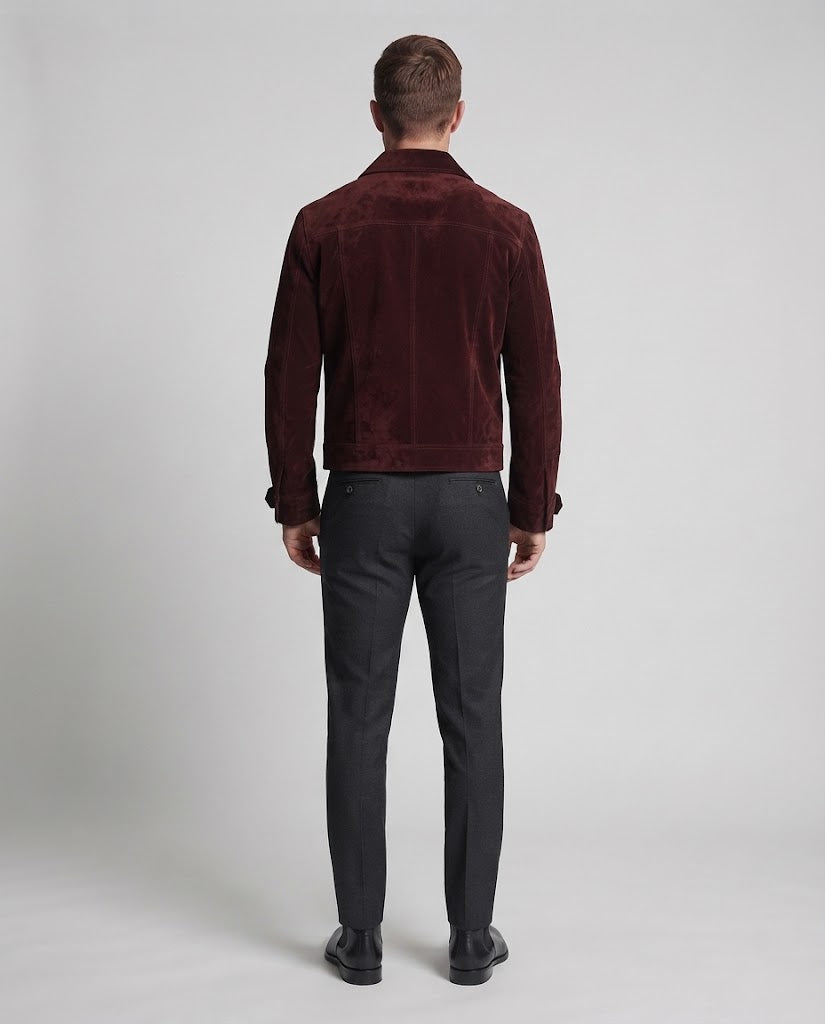 Herren Samtblouson mit Western‑Passe und Ziernieten Nord Taschen