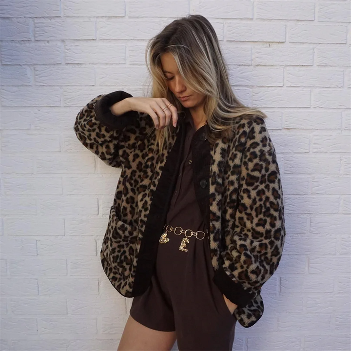 Leopard Print Jacke Für Damen