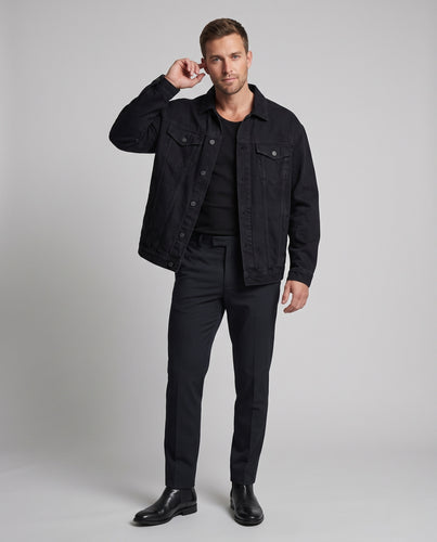 Unisex Oversize Jeansjacke mit Fleece-Fütterung und Hemdkragen Nord Taschen