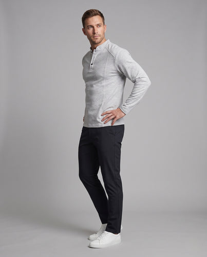 Herren Langarmshirt mit Stehkragen und Henley-Knopfleiste aus weichem Jersey Nord Taschen