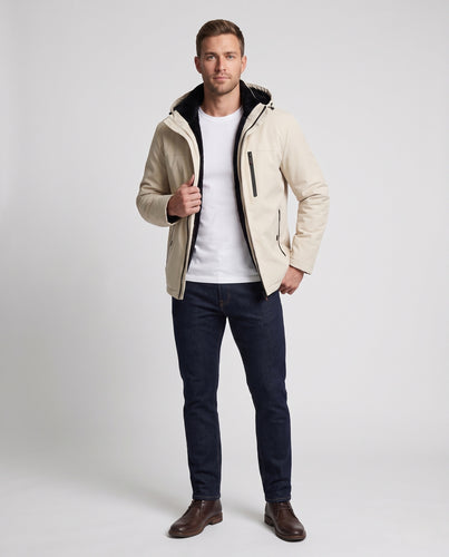 Herren Thermo-Softshell-Parka mit Kapuze wasserabweisend wärmende Fleece-Innenfütterung Nord Taschen