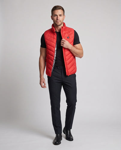 Herren Beheizbare Thermo‑Steppweste mit USB‑Heizung und 3‑Stufen Temperaturregelung Nord Taschen