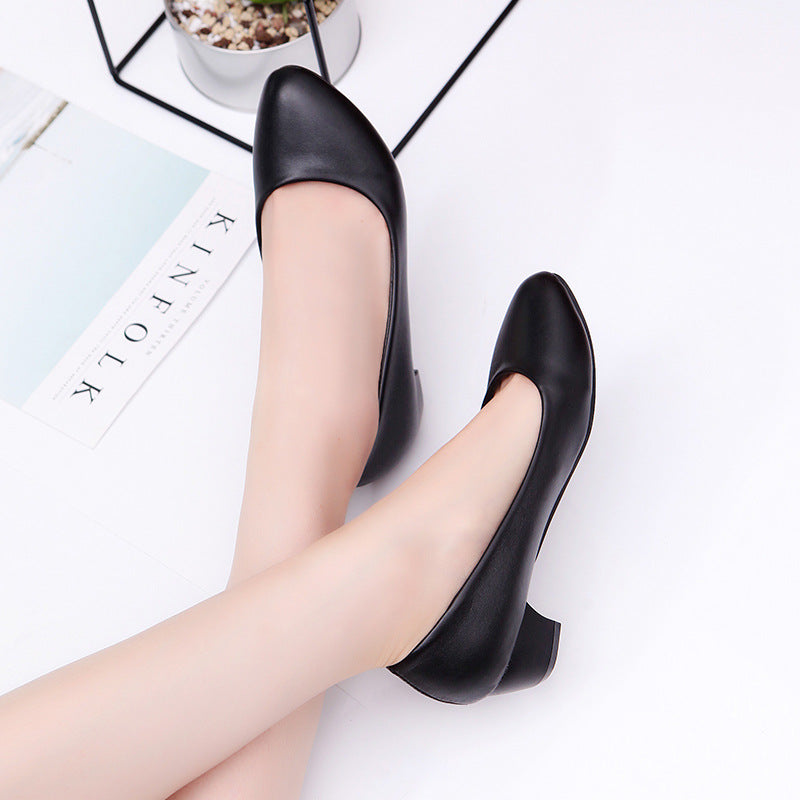 Damen nan klassische Business-Pumps mit niedrigem Blockabsatz und gepolstertem Komfortfußbett