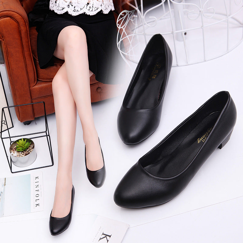 Damen nan klassische Business-Pumps mit niedrigem Blockabsatz und gepolstertem Komfortfußbett