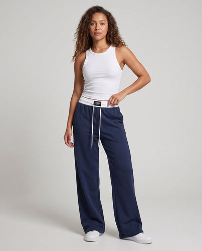 Damen Oversize Sweathose mit hohem Bund und weitem Bein Nord Taschen