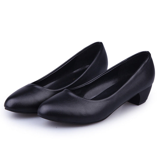 Damen nan klassische Business-Pumps mit niedrigem Blockabsatz und gepolstertem Komfortfußbett