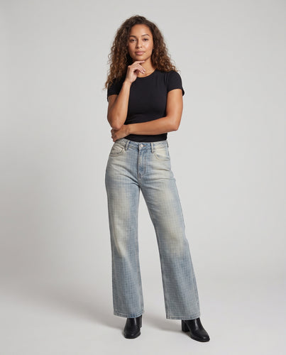Damen Slim-Fit Karierte Stretch-Hose mit schmalem Bein und hoher Taille Nord Taschen