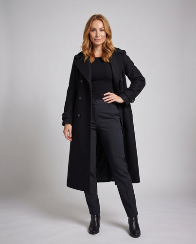 Damen Maxilanger Einreihiger Mantel im Clean‑Tailoring mit taillierter Silhouette Nord Taschen