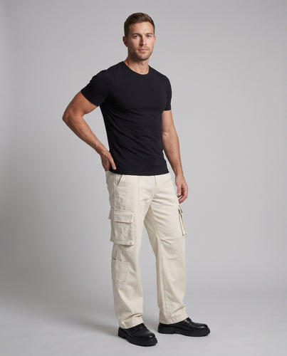 Unisex Cargo-Baggyhose mit Mehrfach‑Taschen, Zipper‑Details und weitem Bein Nord Taschen