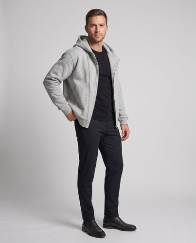 Unisex Oversize-Kapuzen-Zipjacke mit asymmetrischer Naht und Zwei-Wege-Reißverschluss Nord Taschen
