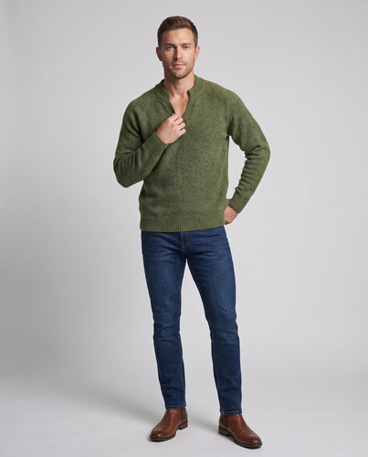 Unisex Oversize Mohair-Mix Pullover mit V-Notch und geripptem Saum Nord Taschen