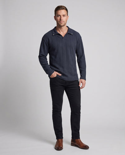 Unisex Oversize-Strickpullover mit Fischgrätstruktur und Klappenkragen Nord Taschen