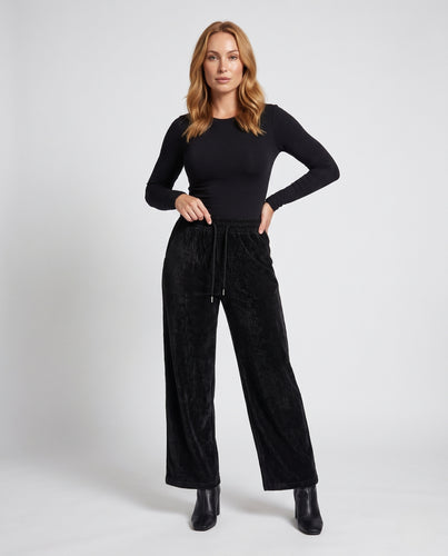 Damen Extraweite Cord‑Palazzo‑Hose mit Elastikbund und Kordelzug Nord Taschen